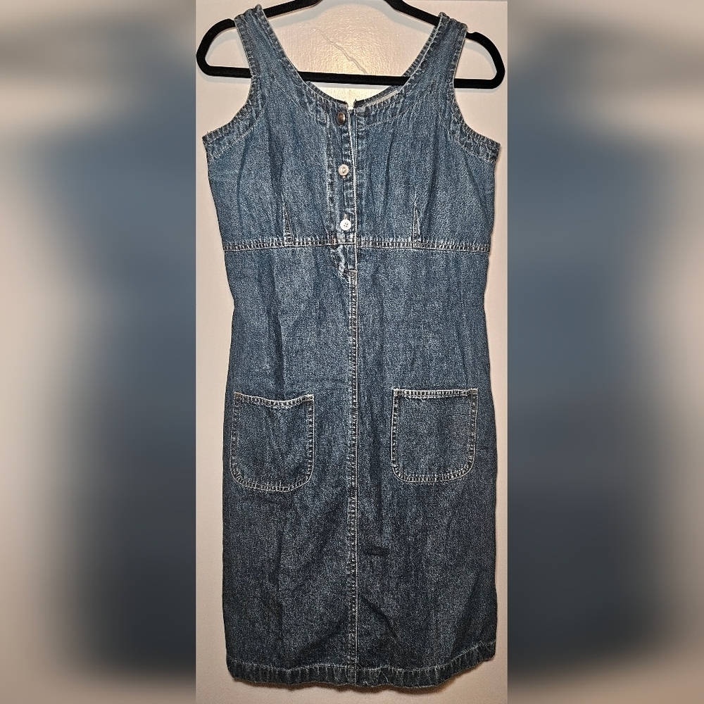 Vintage Women's Blue Denim Sleeveless Dress